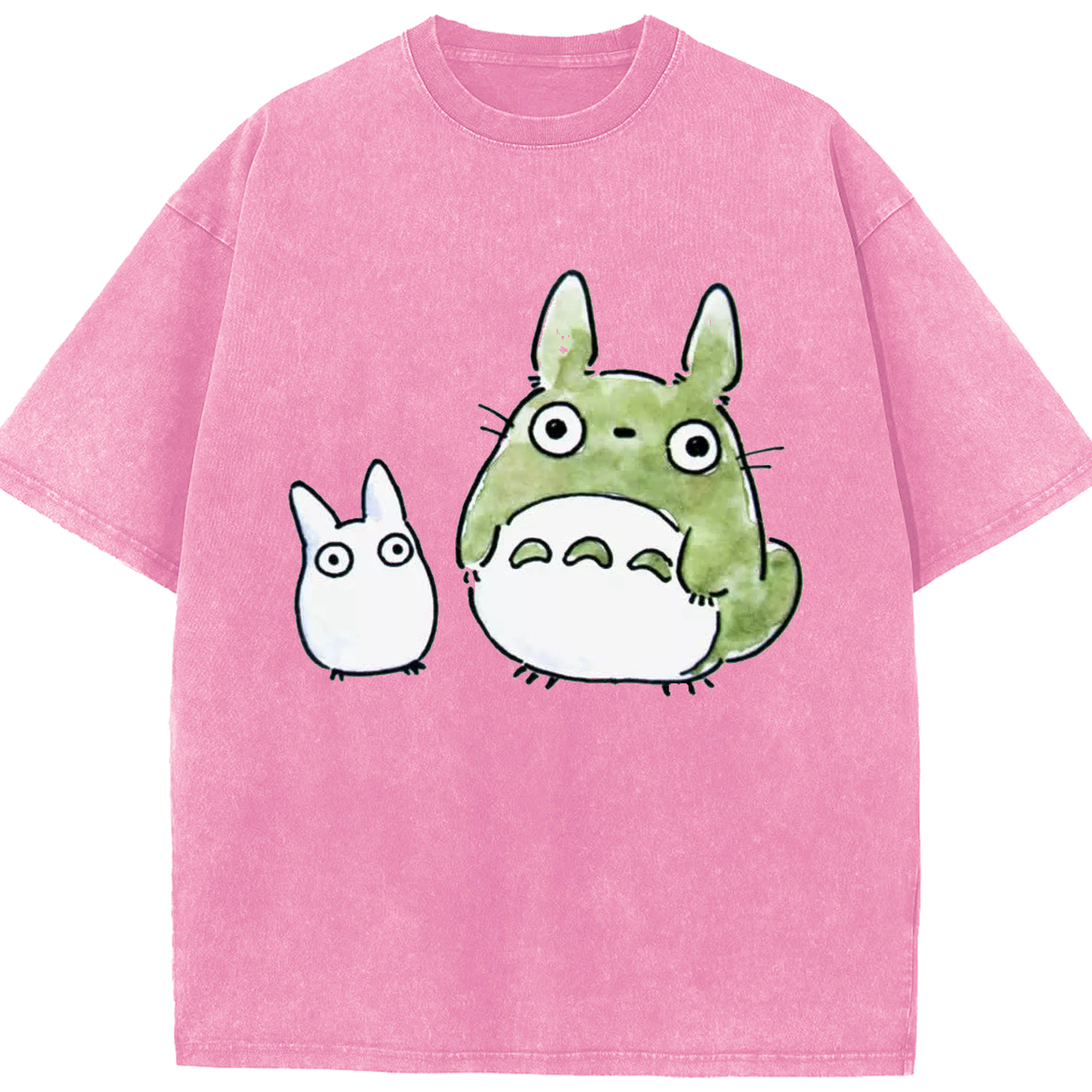 （画像用） となりのトトロ 草壁メイ 草壁サツキ My Neighbor Totoro Satsuki Kusakabe Mei Kusakabe 綿100% ヴィンテージ風 半袖Tシャツ（フロントプリント）